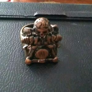 Mens skeleton biker ring